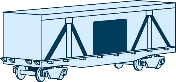 Four-axle covered wagon (with metal front wall)