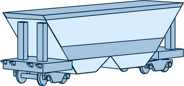 Four-axle covered hopper/wagon for mineral fertilizers