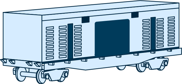 Four-axle covered wagon