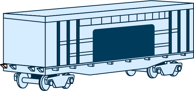 Four-axle covered wagon