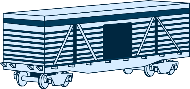 Four-axle covered 2-storied livestock wagon